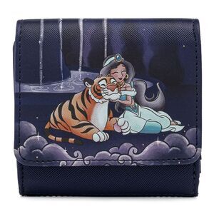Loungefly Disney Aladdin Princess Jasmine Castle Kiss Lock Trifold Snap Wallet
